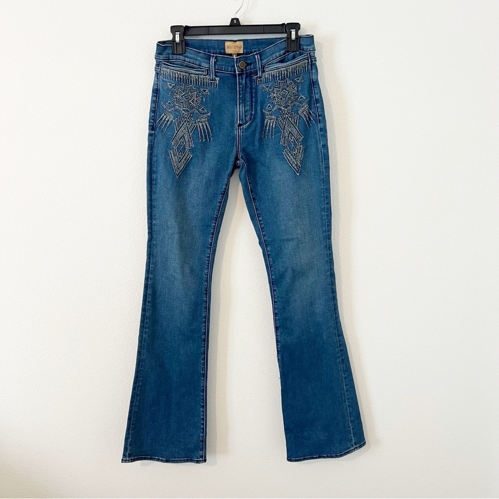 DRIFTWOOD Blue Embroidered Flare Jeans